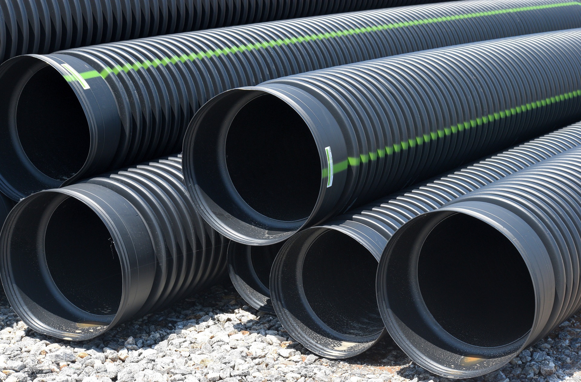 pipes for a drainage construction project in Falls Church VA