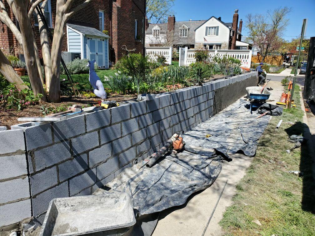 Retaining wall installation Arlington VA